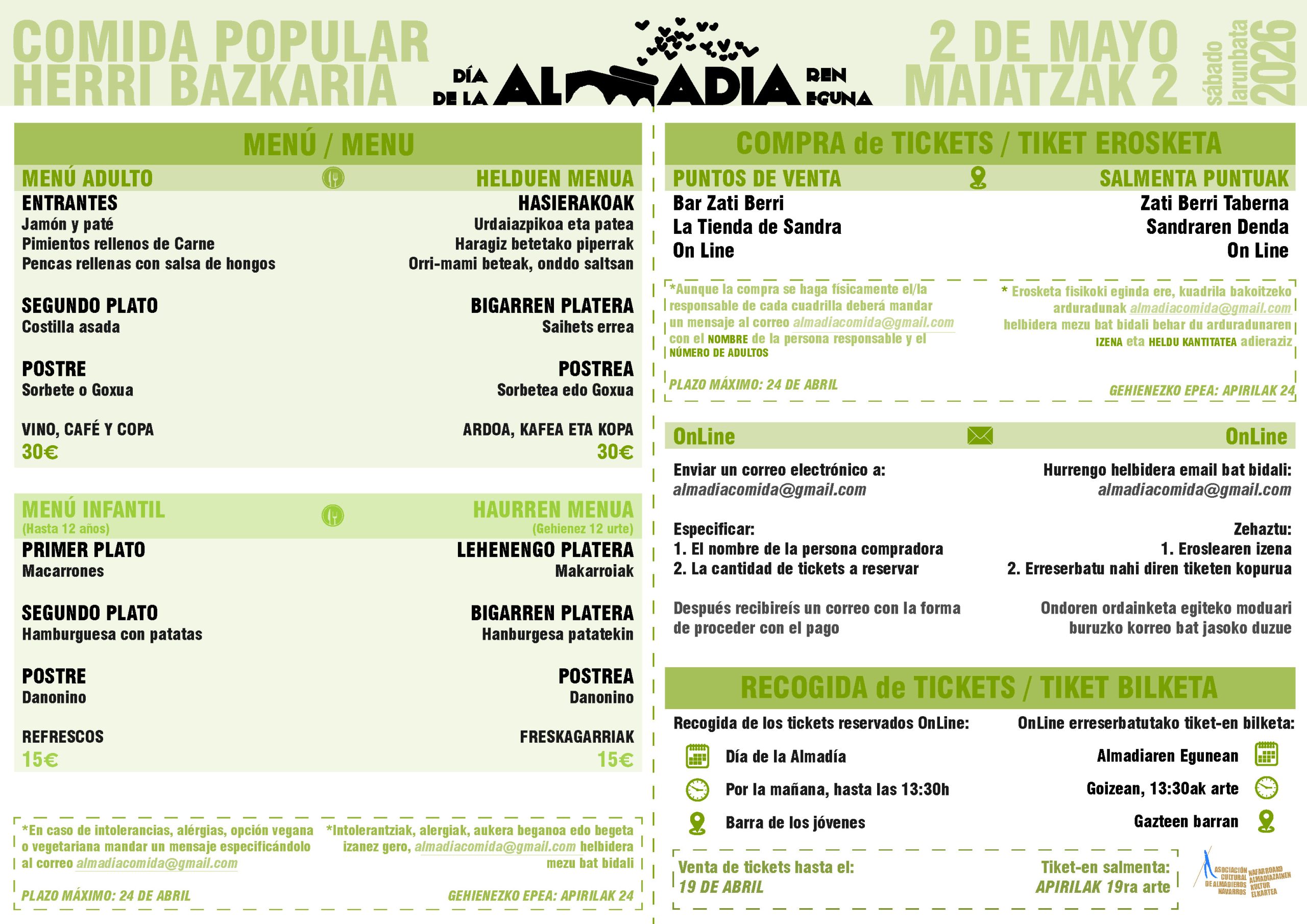 Comida popular. Dia de la Almadía 2026